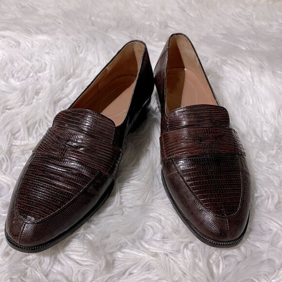 GENUINE LIZARD loafers reddish brown men’s 10.5D main image 4